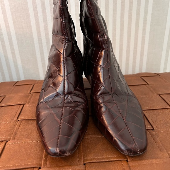 Madewell The Dimes Leather Kitten-Heel Knee Boot Chocolate Raisin Women Size 7 - Picture 6 of 15